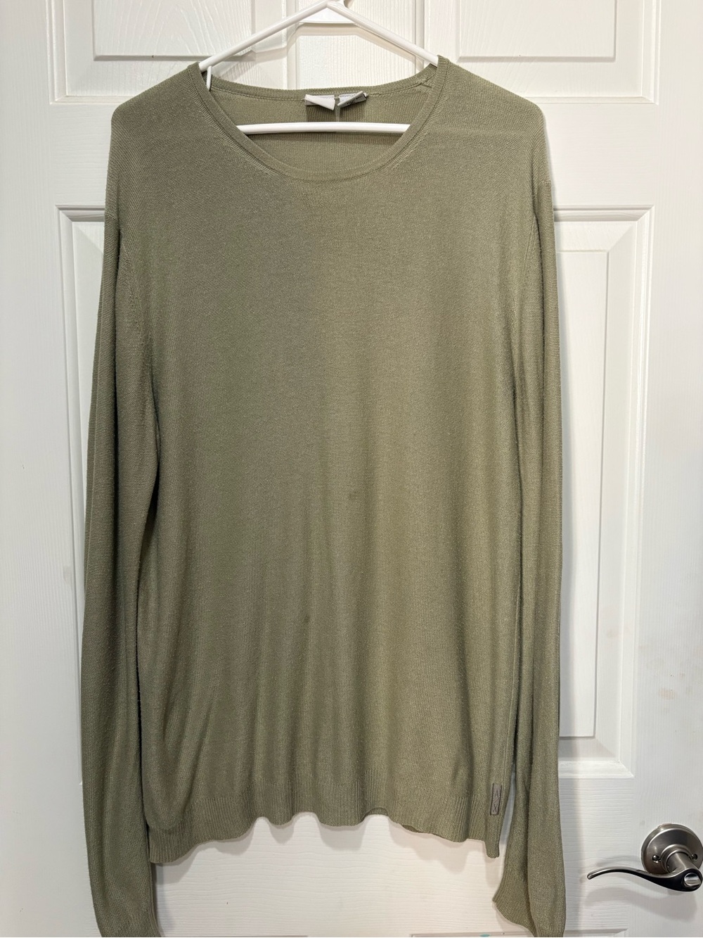 Armani Exchange Men's Crewneck Sweater in Olive Green